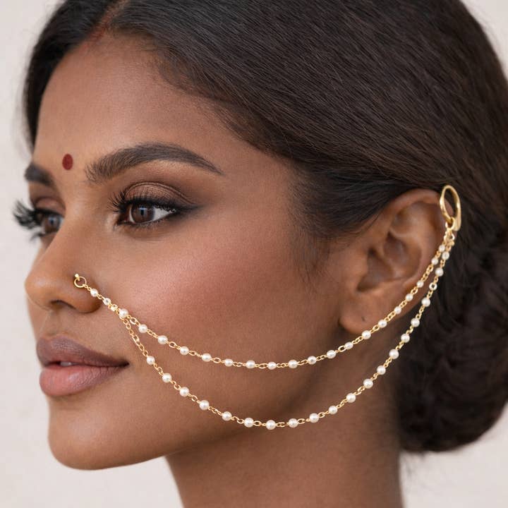 Dubbel pärla guld näskedja för wholesale av Ava’s Accessory Box