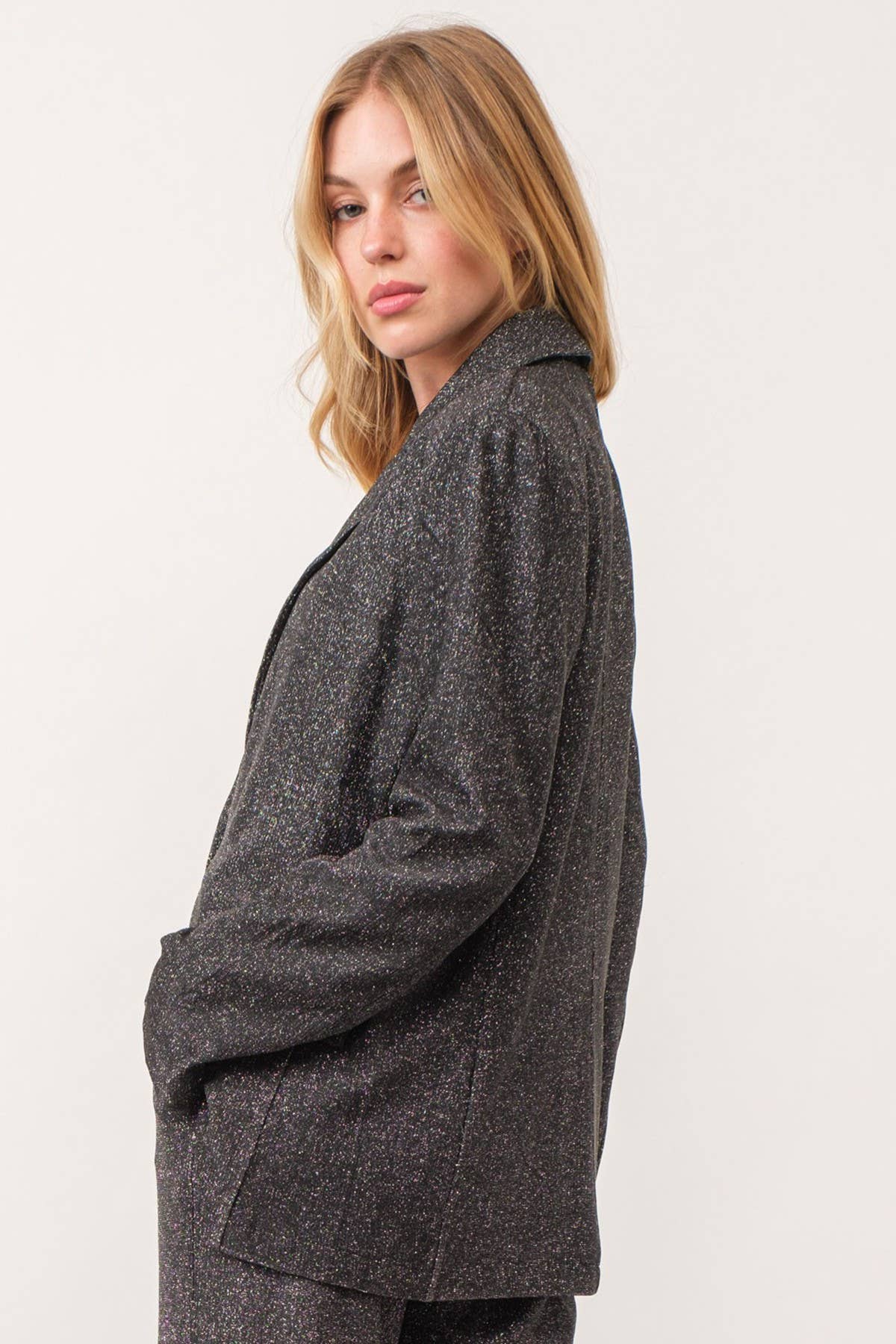 KIWI – Blazer - Mulher por atacado – IJ2892 Roupa Feminina Oversize Glitter Blazer9