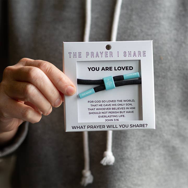 The Prayer I Share - Wholesale Woven/Braided Bracelet - John 3:16 Cord Bracelet -Â Bible Verse Bracelet