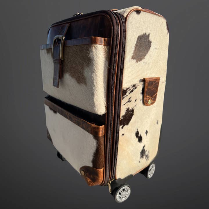 Westrian (Formerly Equipage) - Wholesale Luggage - Leather Cowhide Western Wheeled Carry-On Suitcase