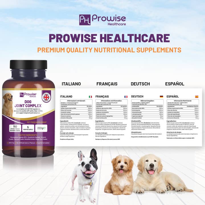 Prowise Healthcare - Wholesale Pet Supplement - Dog - Dog Joint Supplement UK Manufactured I 150 Chicken Flavor Ch