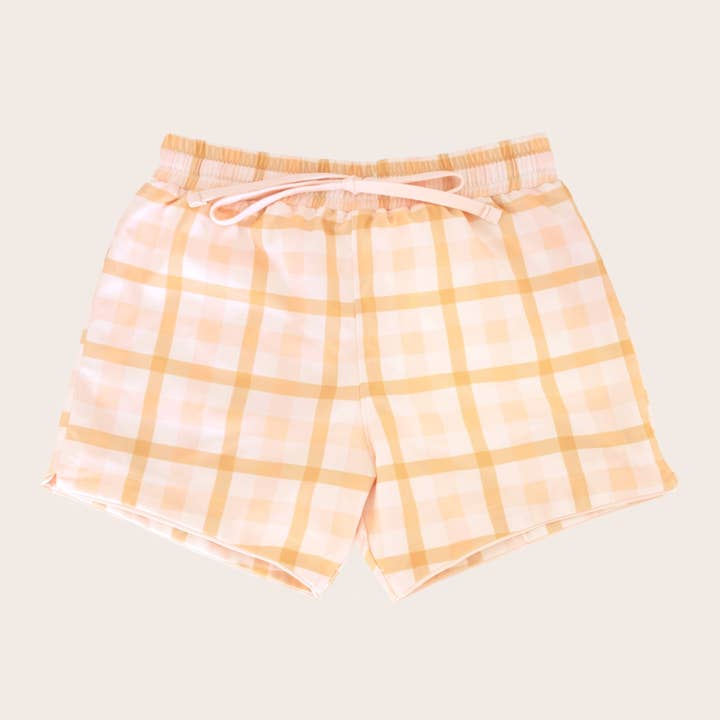 Short de bain à carreaux Sunkissed '26 pour la vente par Saint Ida