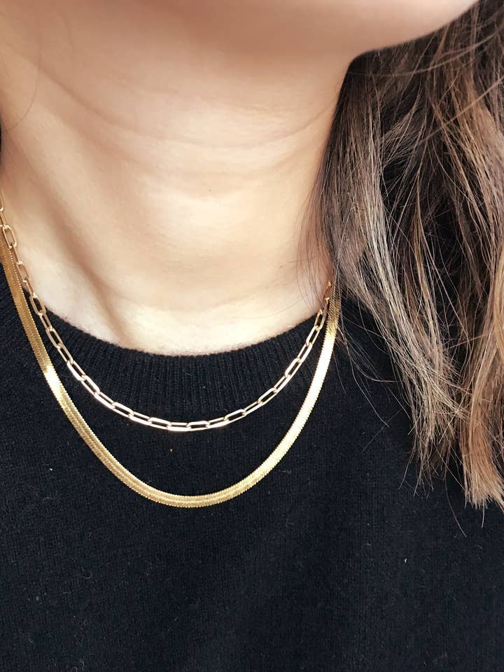 Herringbone Necklace for wholesale by Olivia Lo Jewelry