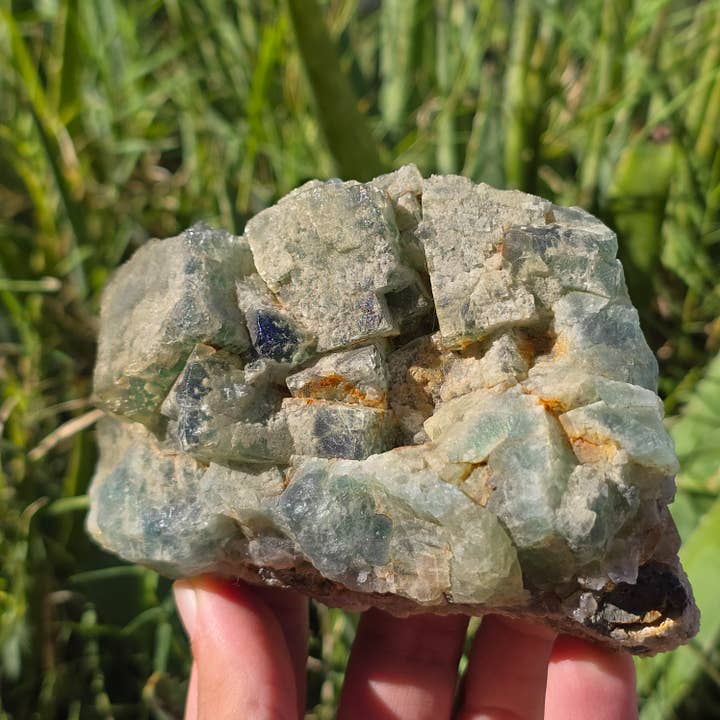 Groupe de fluorite verte de 6" ~ Spécimen minéral brut ~ Cristaux pour la vente par Aquamarine Daydream Wholesale