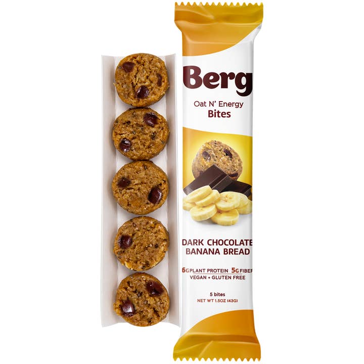 Berg Bites - Wholesale Snack Bar - 1.5oz Dark Chocolate Banana Bread Energy Bites