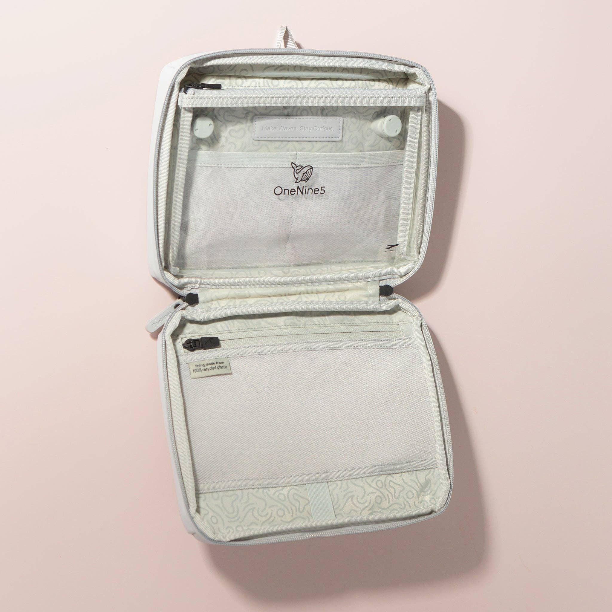 OneNine5 - Wholesale Toiletry Bag - Women's - Eco Travel Wash Bag, Moeraki Grey4