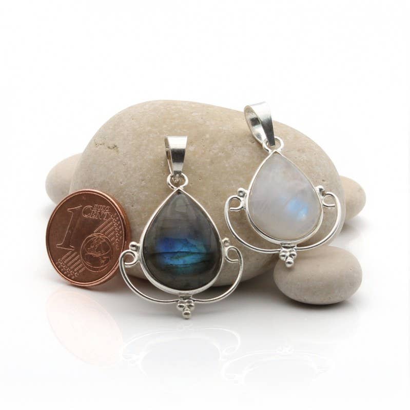 UniArt – Großhandel Individueller Charm/Anhänger – Boheme-Anhänger aus Silber und Naturstein5