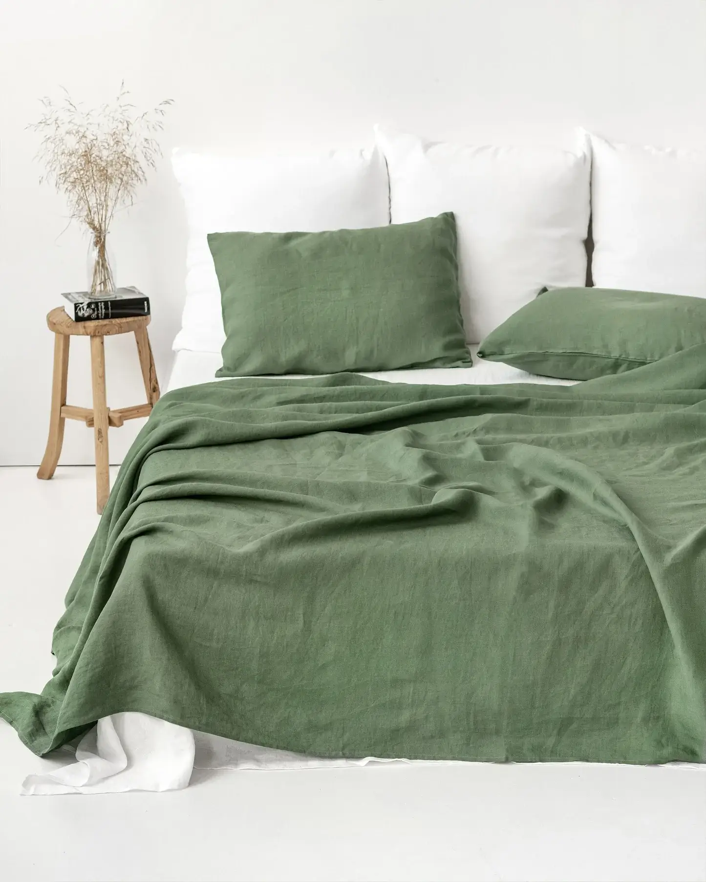 MagicLinen (We handle U.S. import procedures for you) - Wholesale Bedding pillowcase/sham - Forest green linen pillowcase1