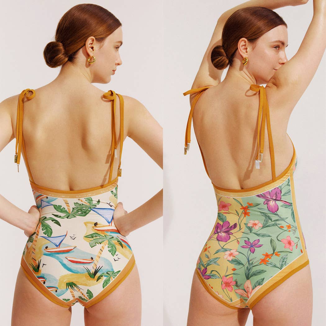 Wholesale KRISTINA Tie-shoulder One Piece Swimsuit for your