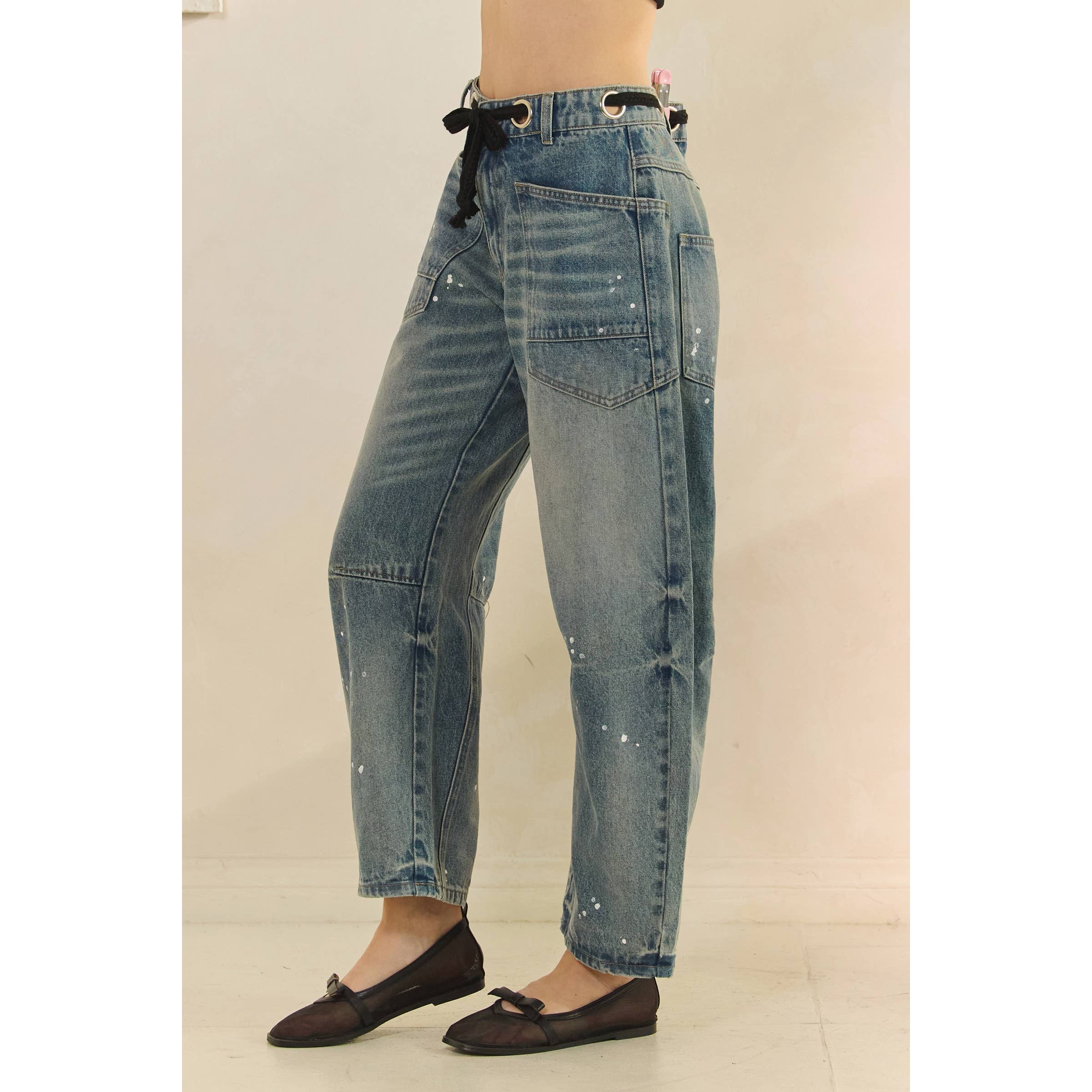 Medium Horseshoe Jeans with Belt Detail for wholesale on Faire8
