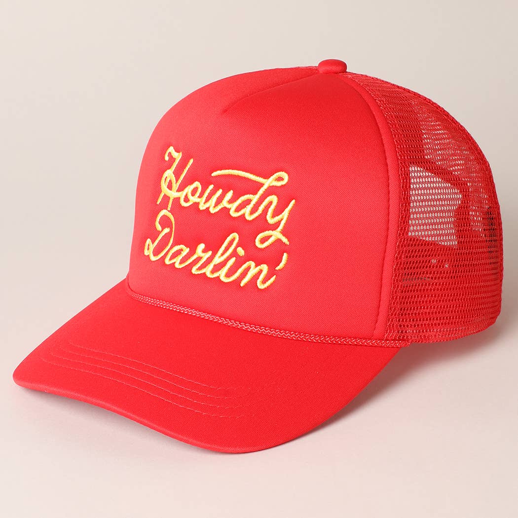 Fashion City - Wholesale Trucker Hat - Women's - Howdy Darlin' Embroidered Mesh Back Trucker Cap42