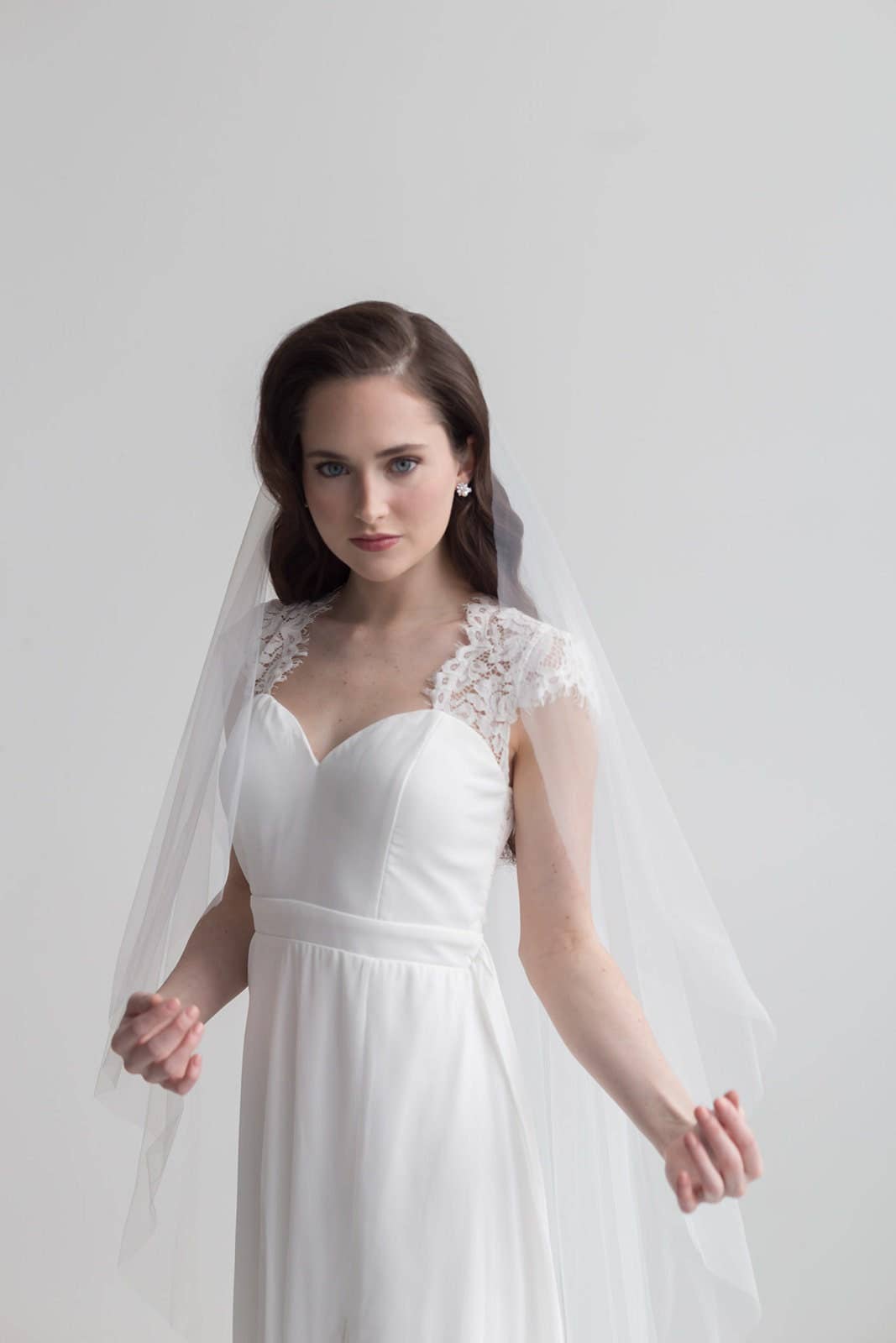 allureweddingjewelry – wholesale Slöja - Dam – Enkel lager brudslöja med skuren kant3