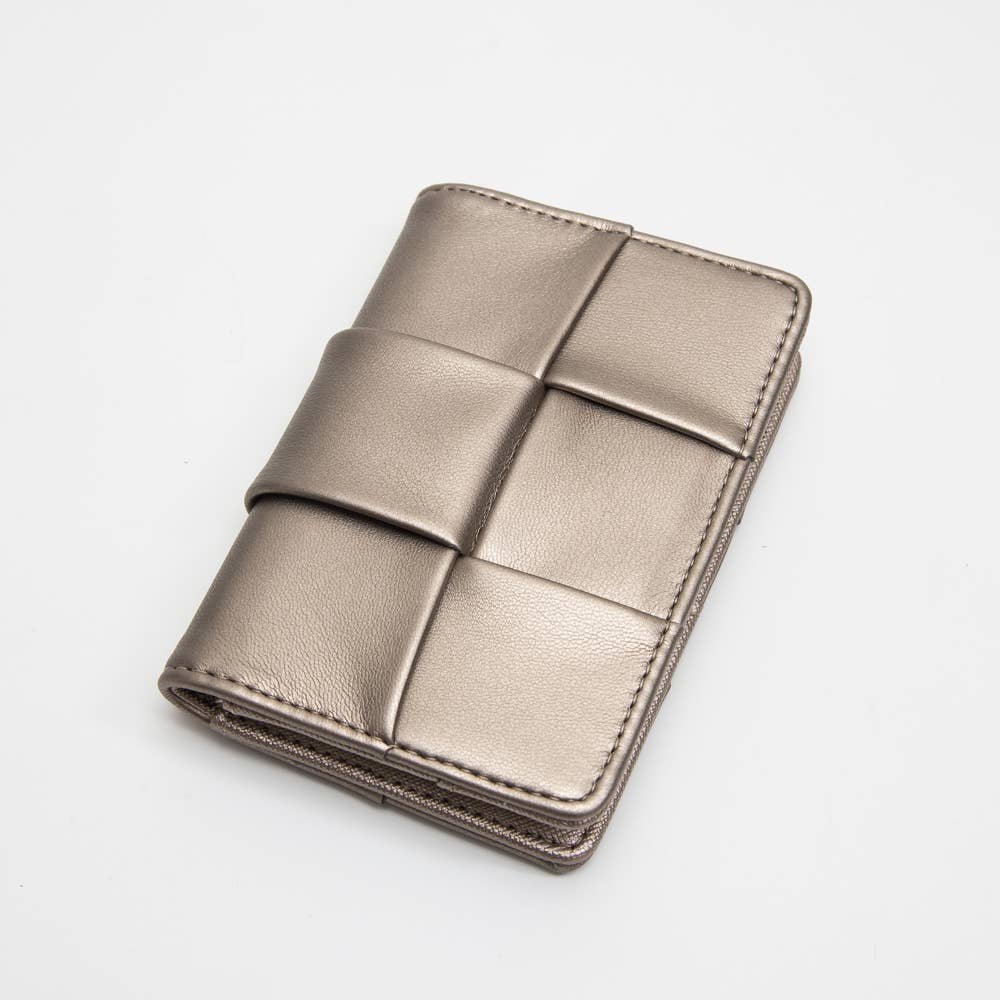 Queens Designs - Vente Portefeuille – femme - Portefeuille à deux volets tissé en cuir végétalien5