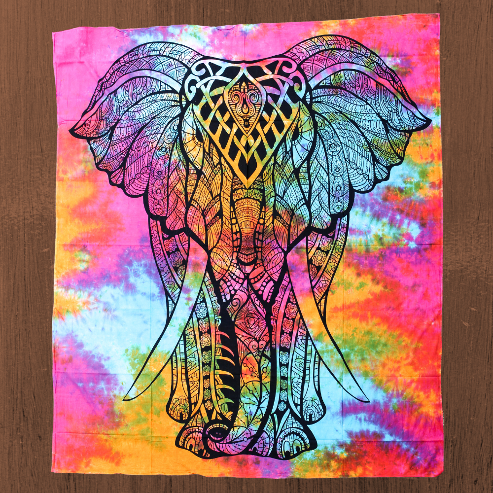 KARMA YOGA SHOP - Wholesale Tapestry/Textile - “Beauty of the Elephant” cotton wall hanging1