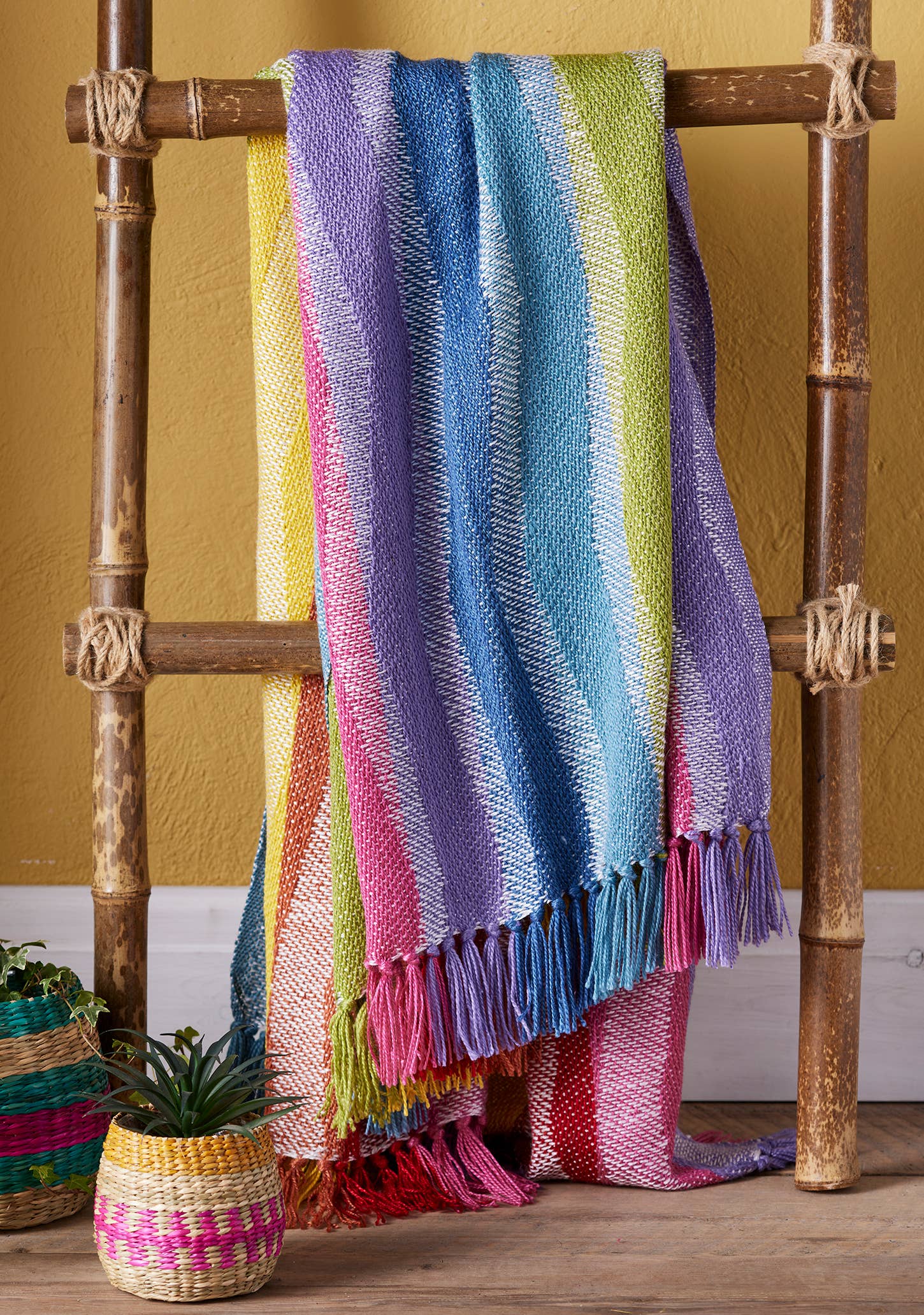 Namaste - Wholesale Throw Blanket - Recycled Bottles Rainbow Zigzag Throw