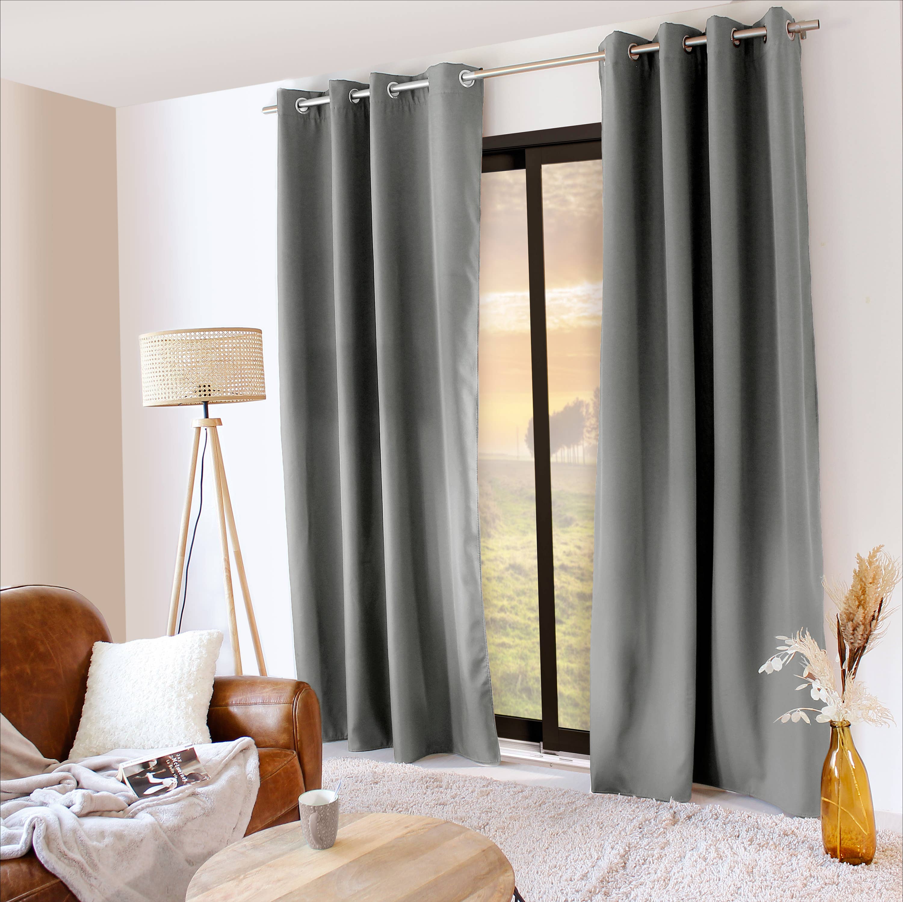 DECOSTARS - CmaDECO - Vendita all'ingrosso Tende - Tenda termica oscurante con occhielli, 135x240 cm, Glacier30