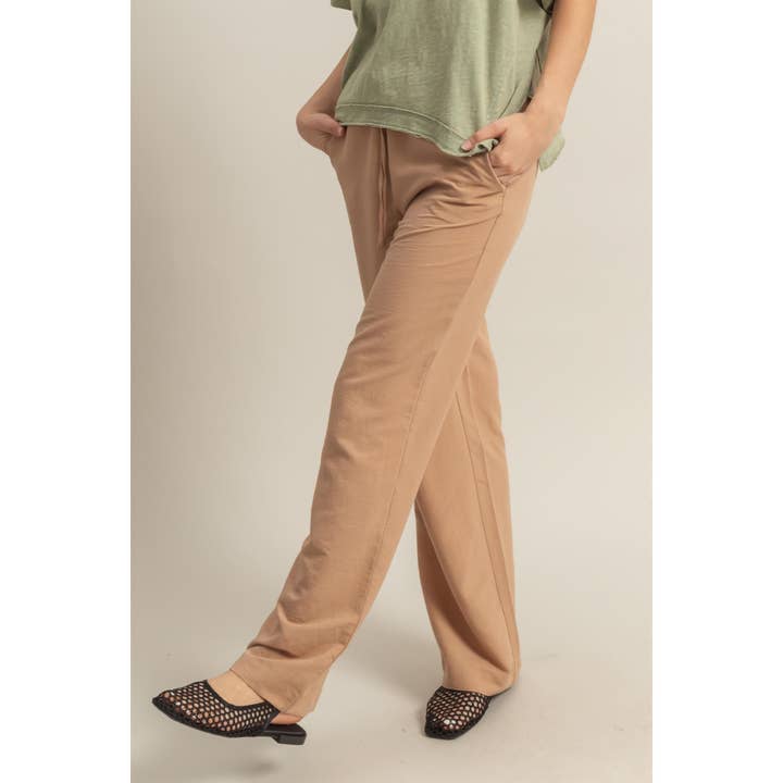 HYFVE - Wholesale Pants - Women's - DZ25A895-High-Waist Wide Leg Woven Pants