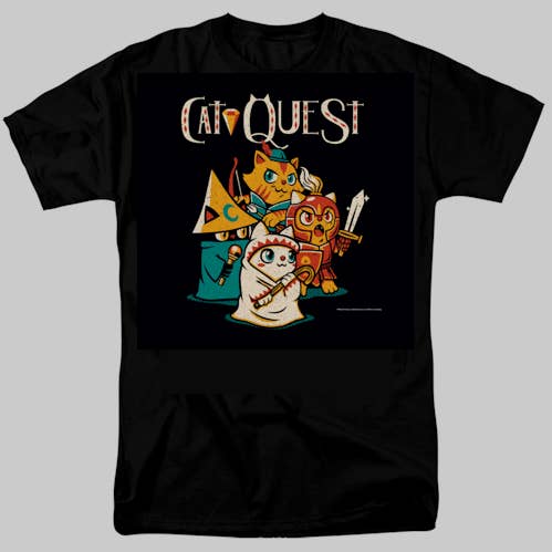Cat Quest Roleplay T-Shirt for wholesale by Pegasus Publishing