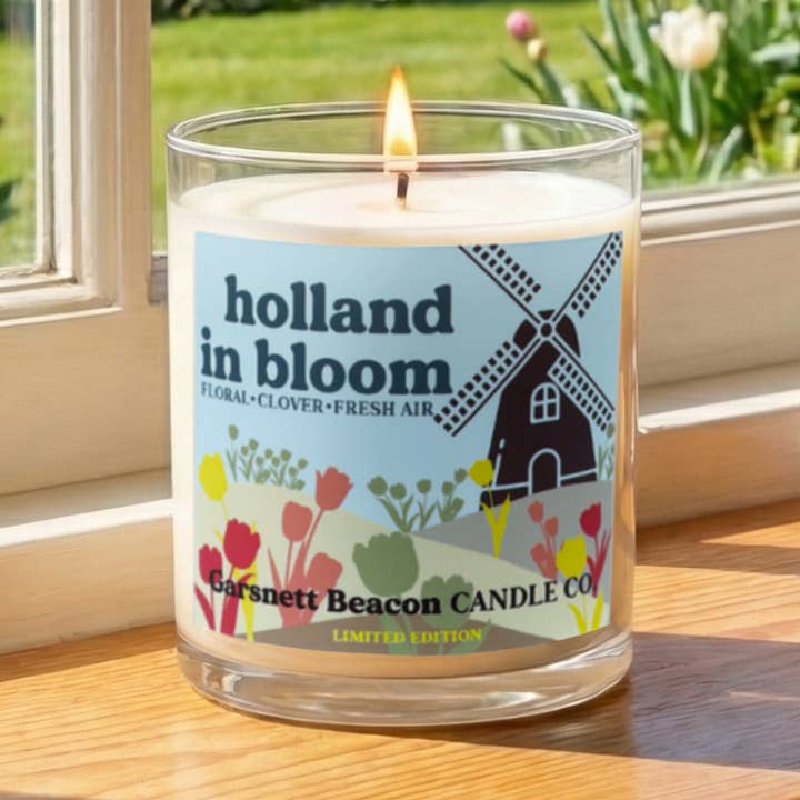 Garsnett Beacon Candle Co. - Wholesale Jar/Filled Candle - Holland In Bloom Tulip Time Holland Michigan Candle - Tulip, Floral, Ozone Scent4
