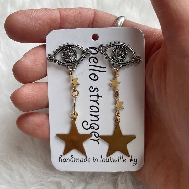 Handmade Starry Eye Stud Earrings // Made in USA for wholesale by Hello Stranger