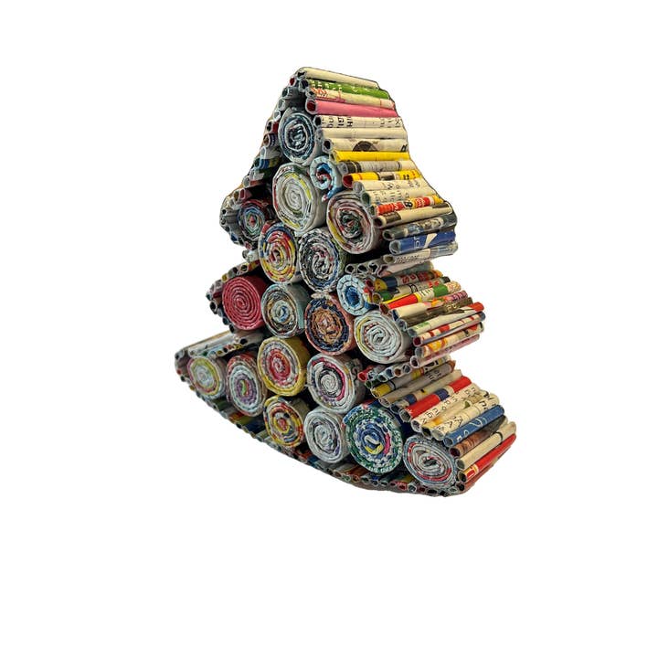 The Upcycled Paper Company - Vendita all'ingrosso Decorazione natalizia - Statuetta dell'albero di Natale, carta riciclata