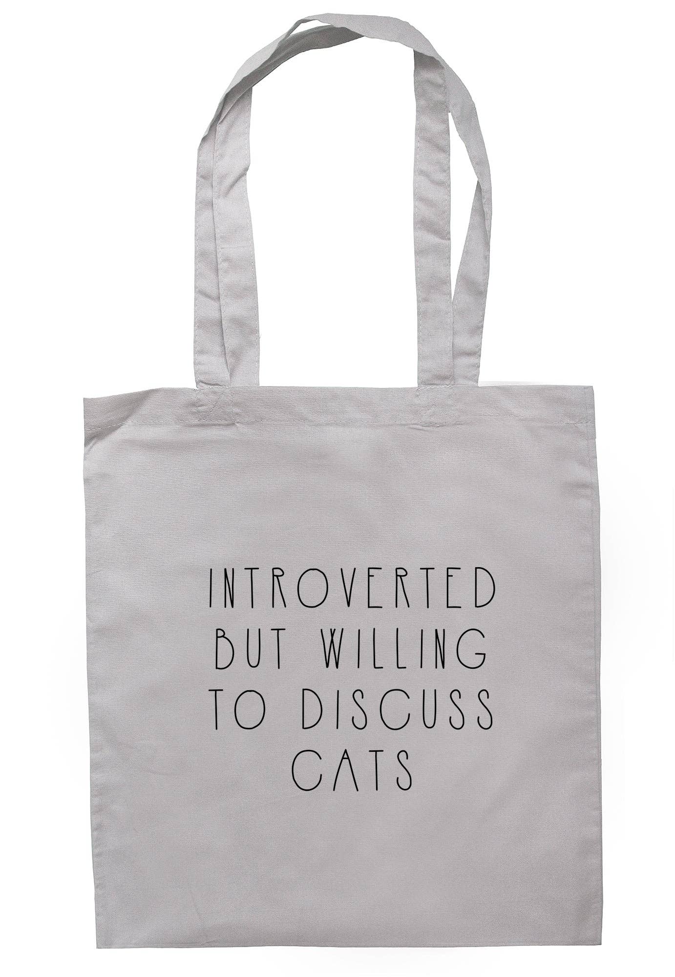 Illustrated Identity – wholesale Tote bag – Unisex – Introverted But Willing To Discuss Cats Tote Bag K24953
