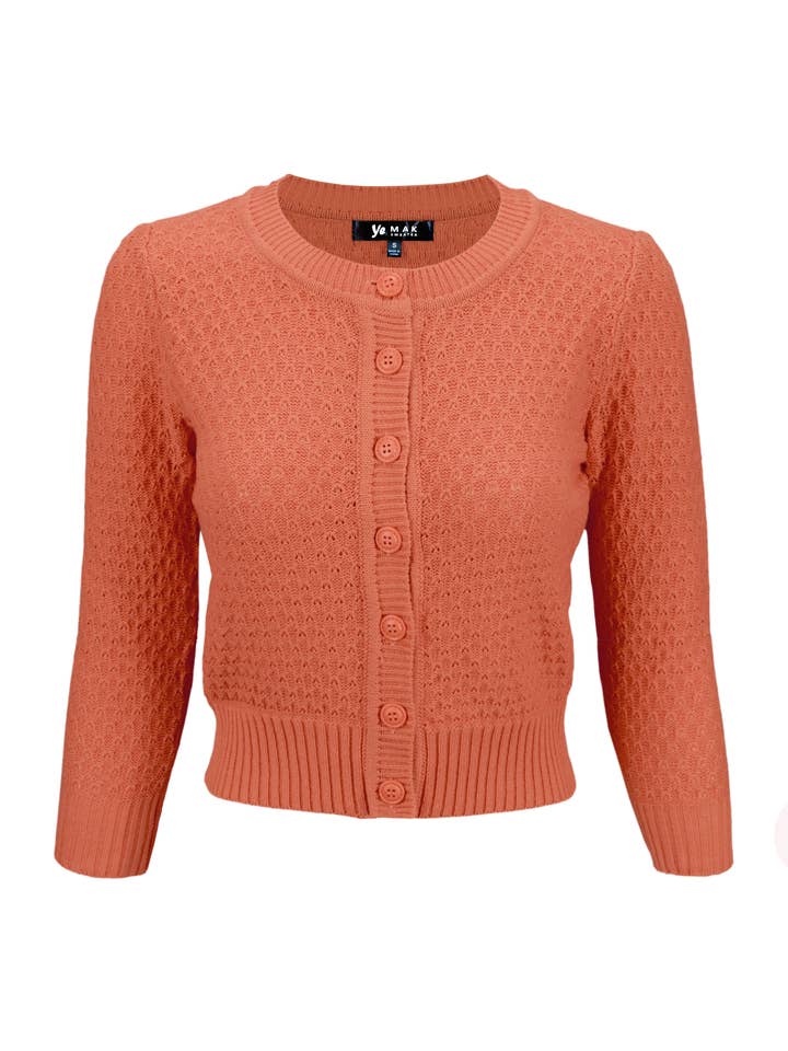 Mak – wholesale Cardigan – Women’s – 3/4 Sleeve Crewneck Knit Plus Size Cardigan Sweater MK3514PL19