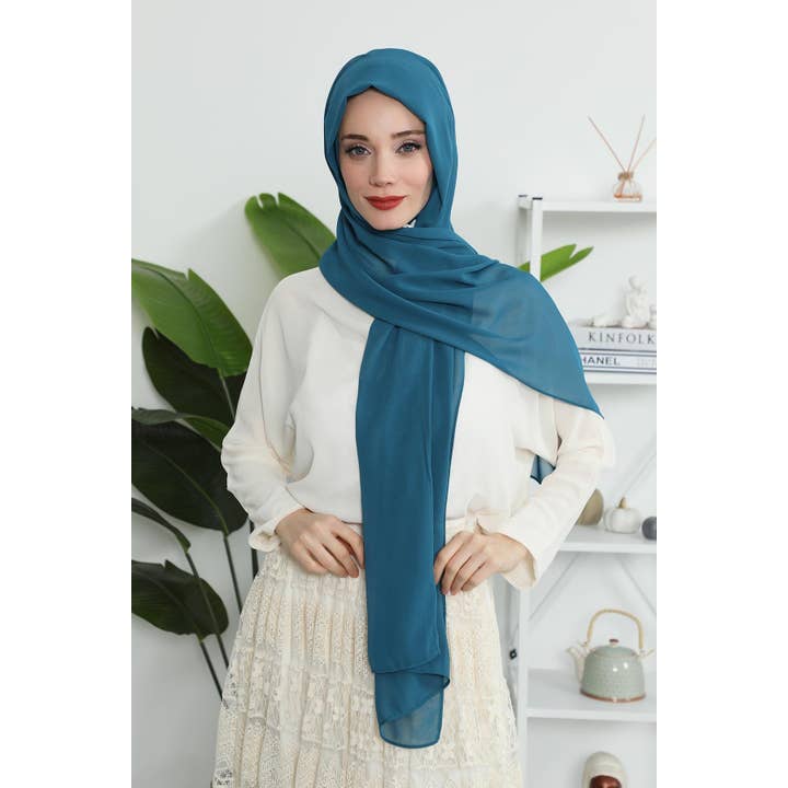 Aisha's Design - Wholesale Hijab – Women’s - Instant Chiffon Shawl Headscarf for Women with Cotton Bonnet Chiffon Turban Cap, Ready-to-Wear Soft Chiffon Shawl Instant Hijab Wrap,PS-46163