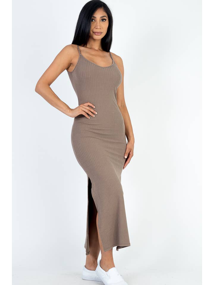CAPELLA APPAREL - Wholesale Dress - Women's - Ribbed Side Slit Long Cami Dress26