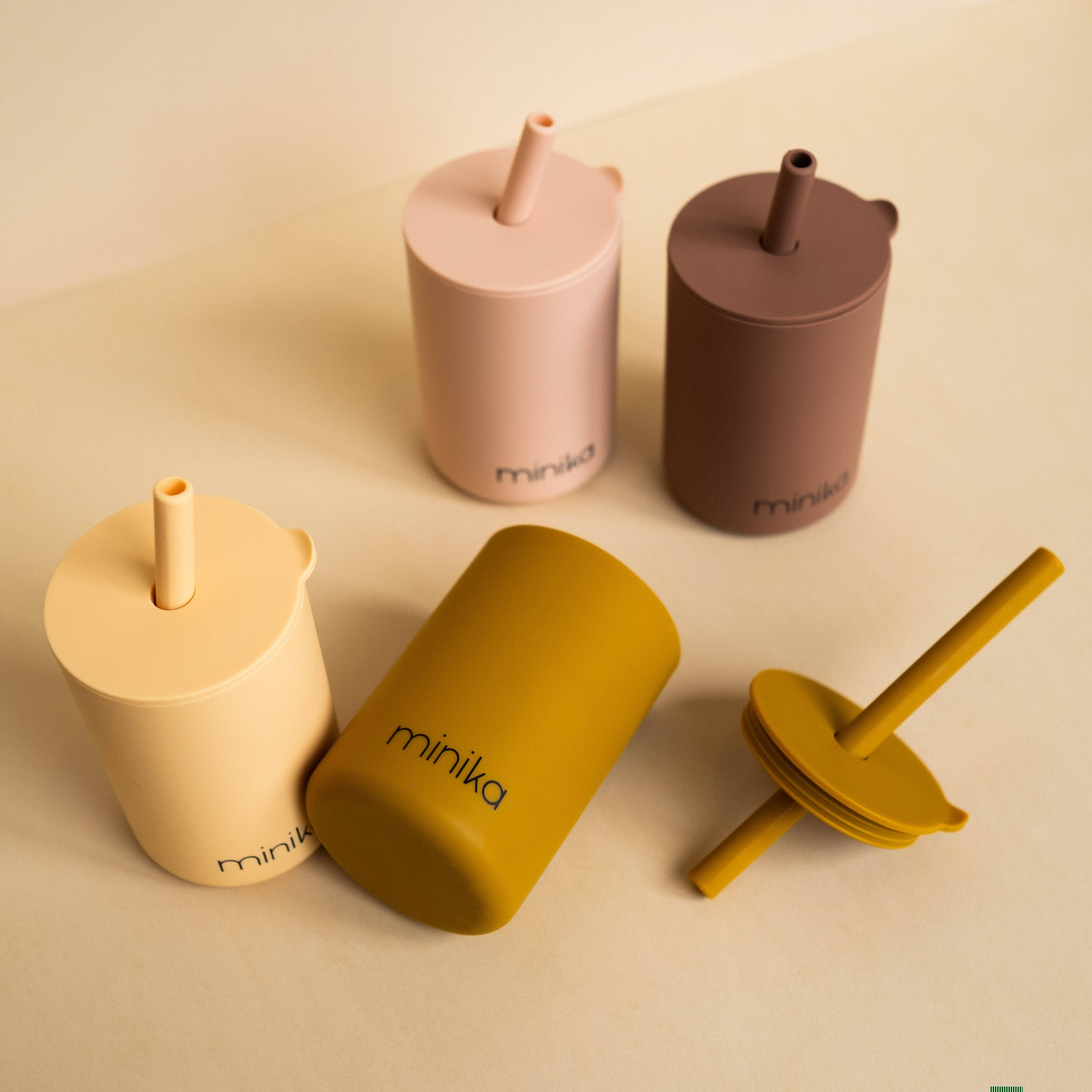 Minika - Wholesale Drinking Glass/Cup - Kids & Baby - Straw cup with lid - Sunset1