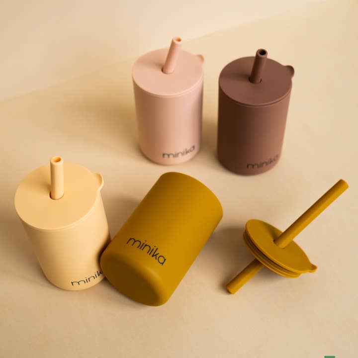 Minika – wholesale Dricksglas och koppar – Barn och baby – Minika sugrörsmugg med lock - Sunset1