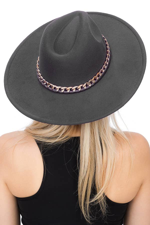 Cap Zone – Fedora - Mulher por atacado – Chapéu Monocromático Revelado Corrente Cubana Larga Feltro Chapéu3