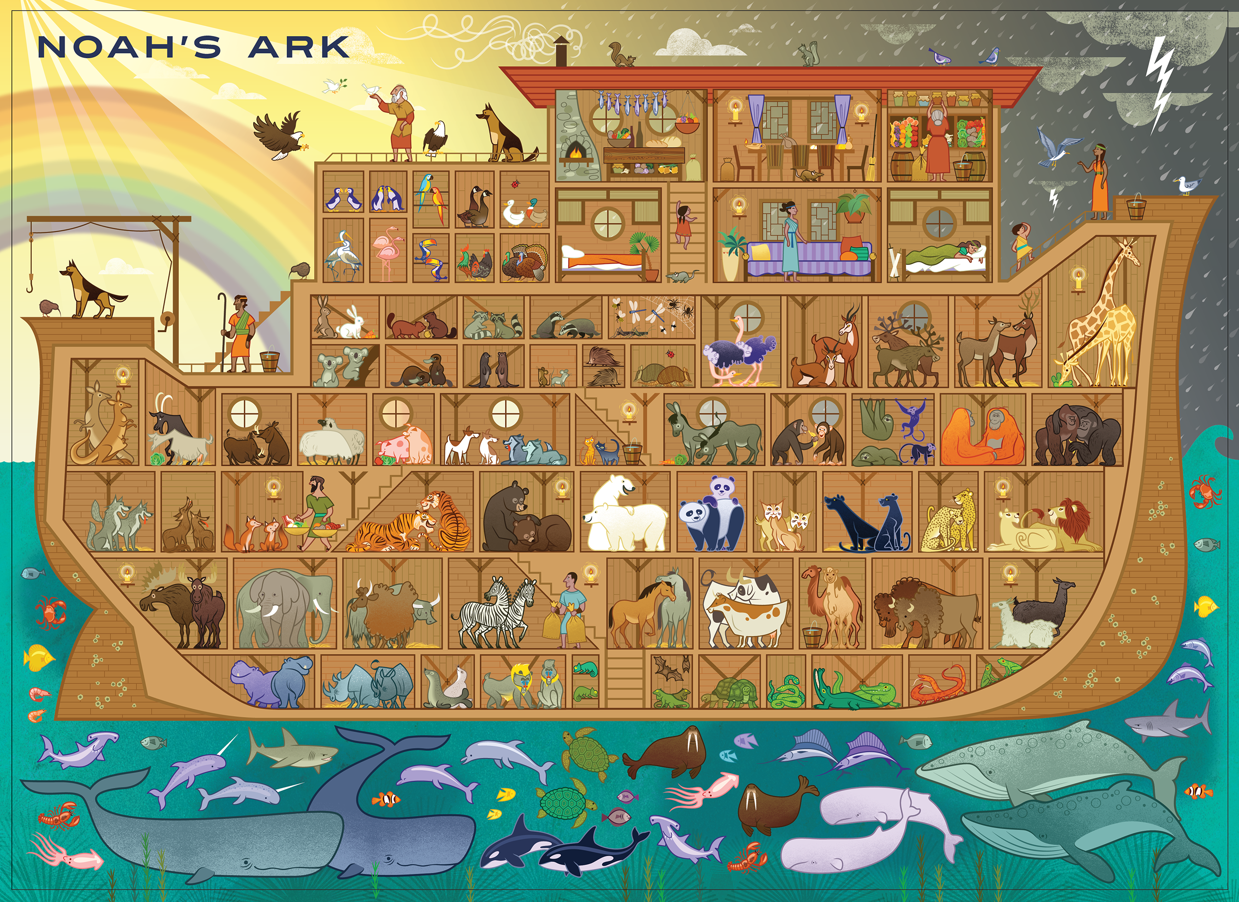 Blue Lobster Puzzles - Wholesale Puzzle - Kids - Noah's Ark 100 Pc Puzzle1