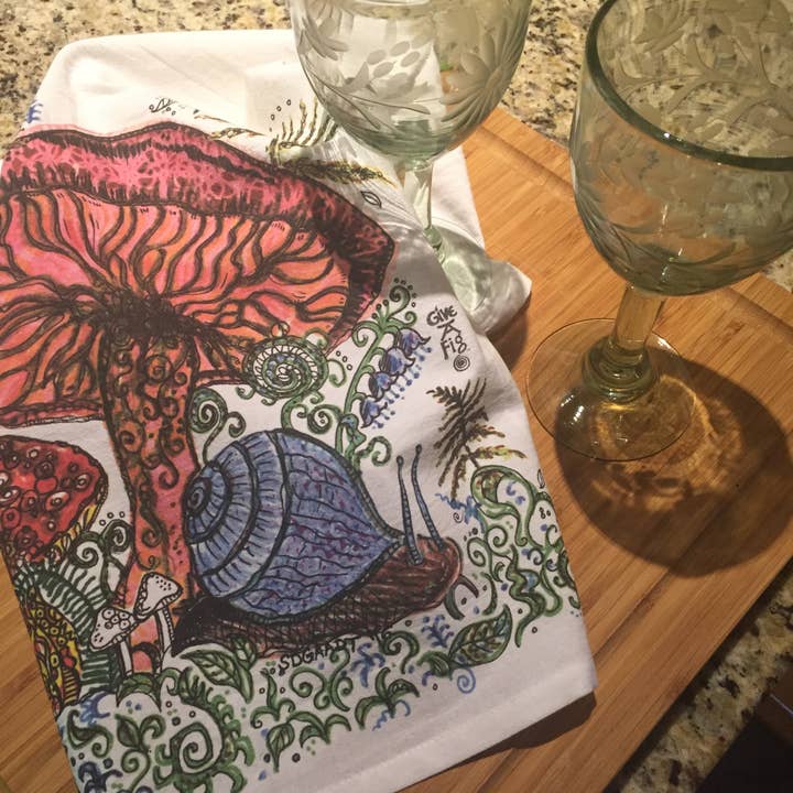 Give A Fig - Wholesale Tea Towel - Mushroom Tea Towel2