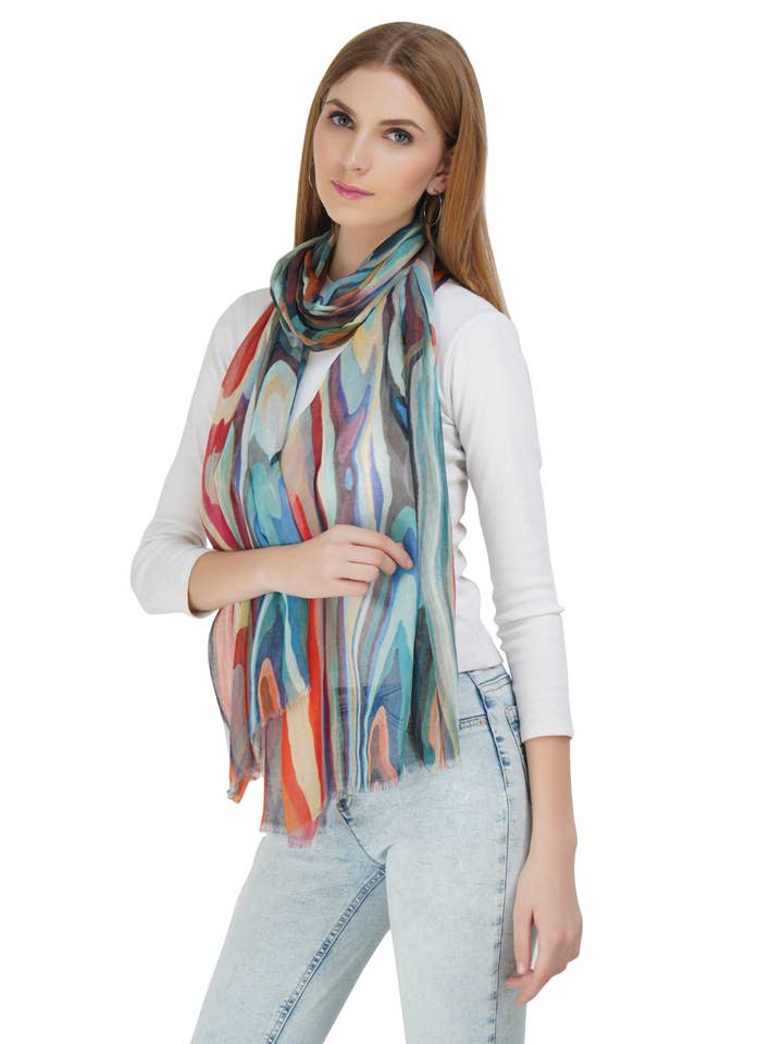 Multicolour Silk Shawl for wholesale by SIDDHARTH IMPORTS