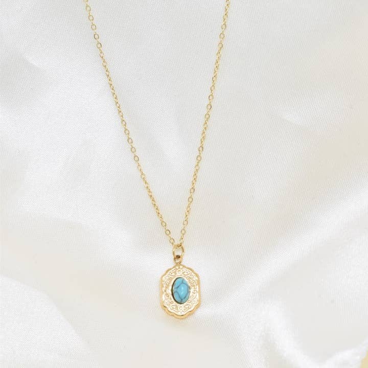 Stainless steel necklace - BJ210231OR-TU for wholesale by Kapyco