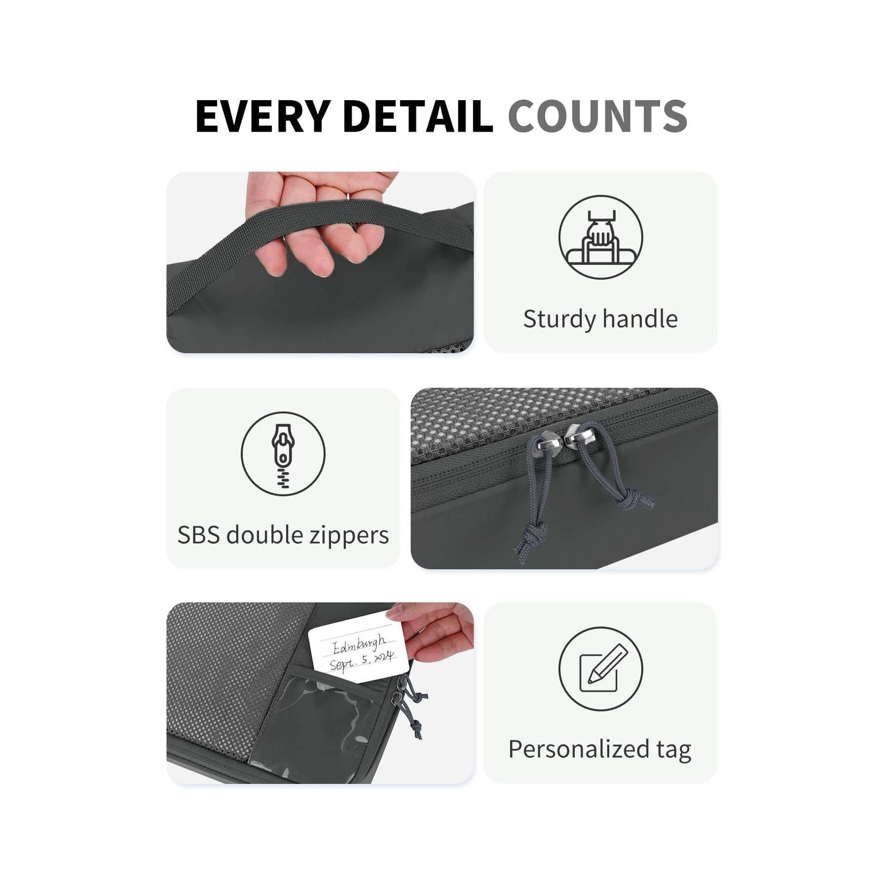 wandf – Engroshandel Pakkeemballage – 6 stk. kuffertorganisatorposer med mærke til rejsetilbehør39