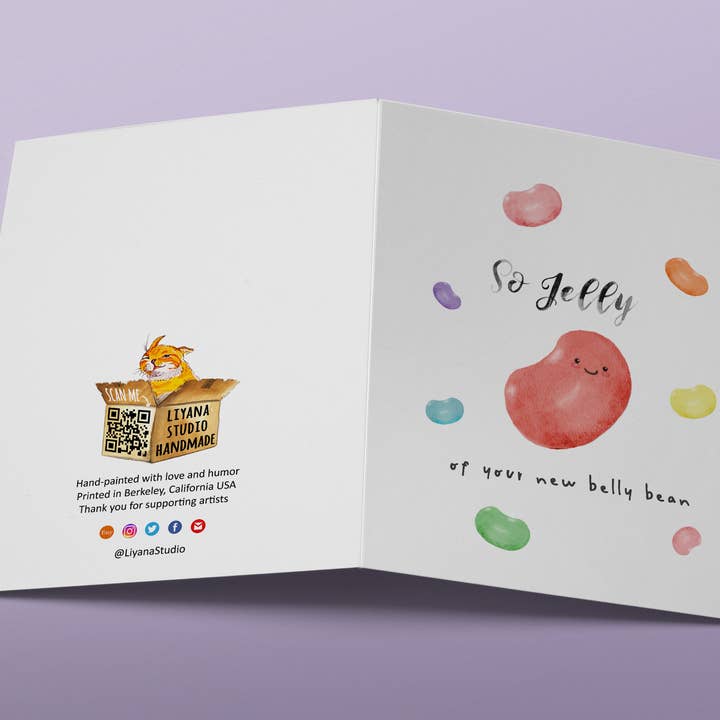 Liyana Studio - Wholesale Baby Card - Jelly Bean Pregnancy Congrats - New Baby Card