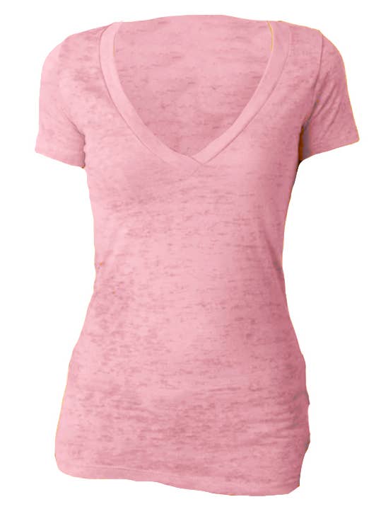 Camisa Burnout Ann con cuello en V para venta al por mayor de Mardi Gras Creations