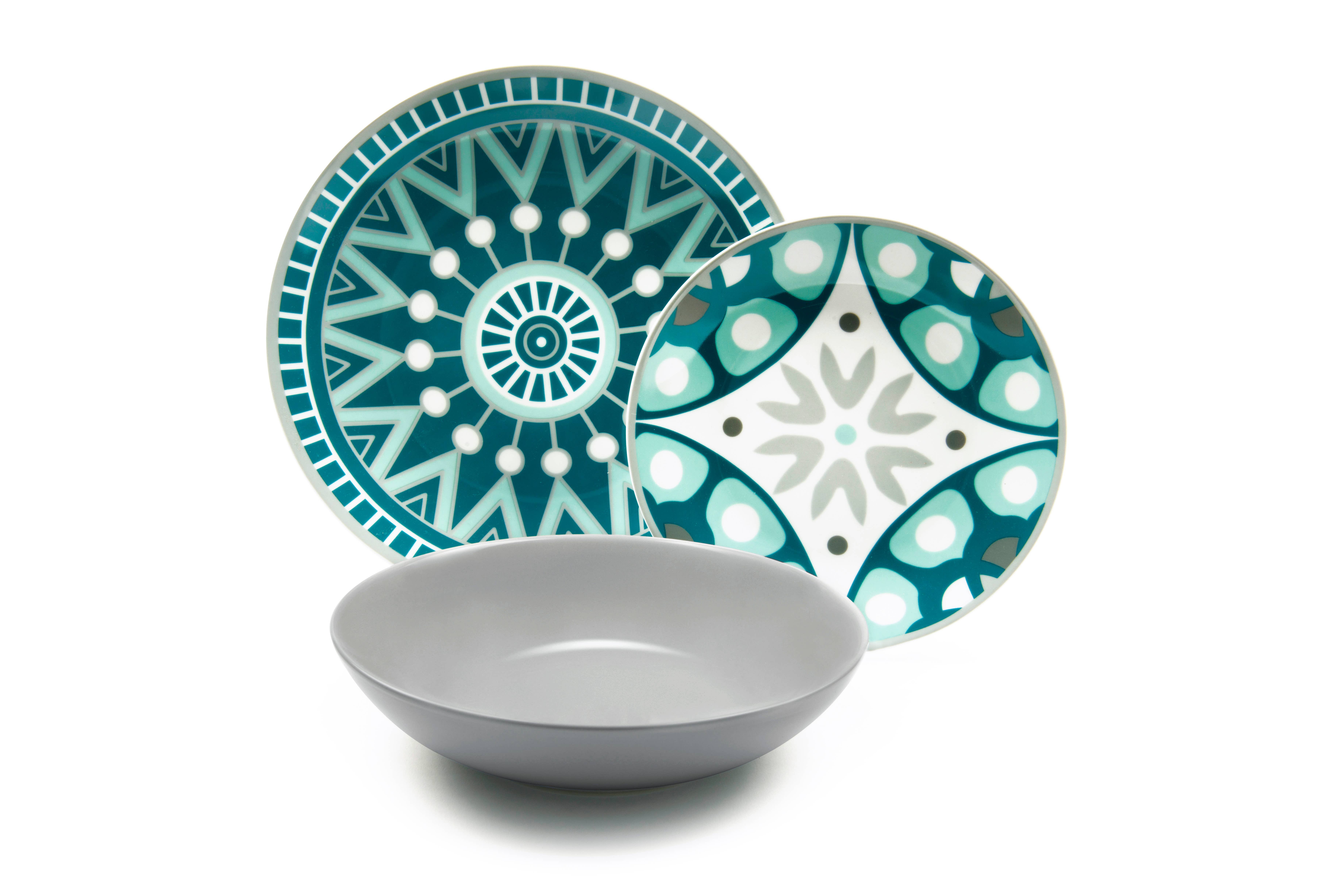 multicolour 18 Mandala Dinnerware Set for wholesale on Faire2
