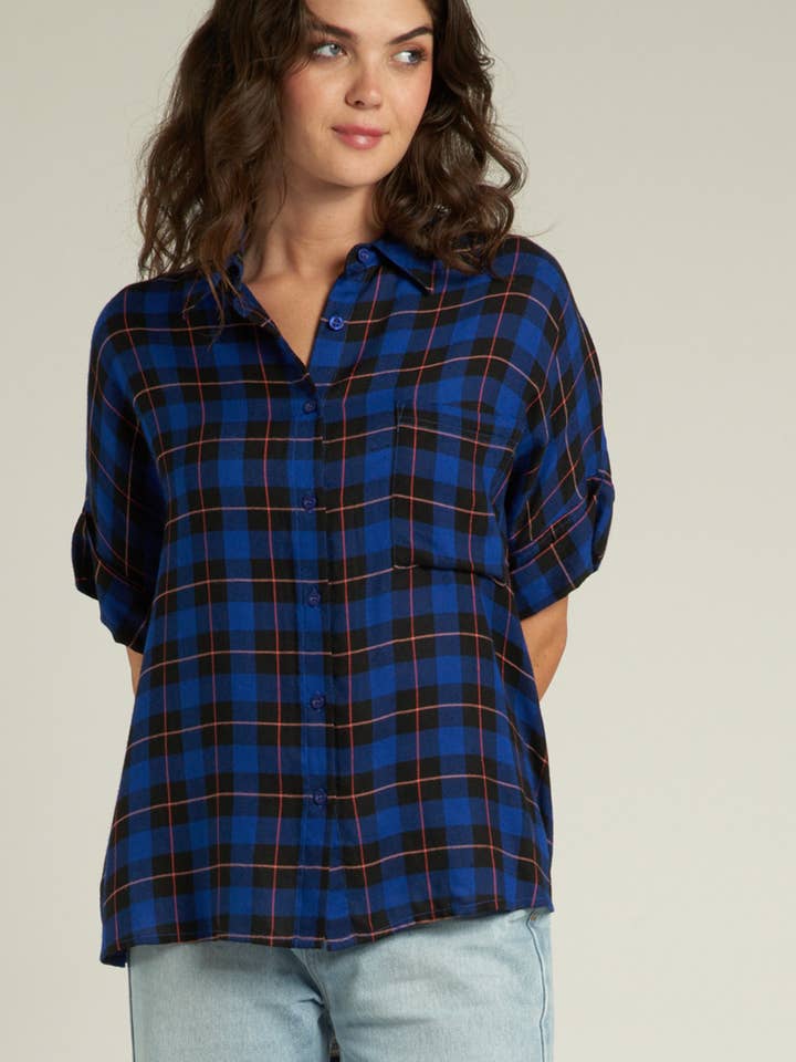Plaid Button Down Shirt for wholesale by En Crème