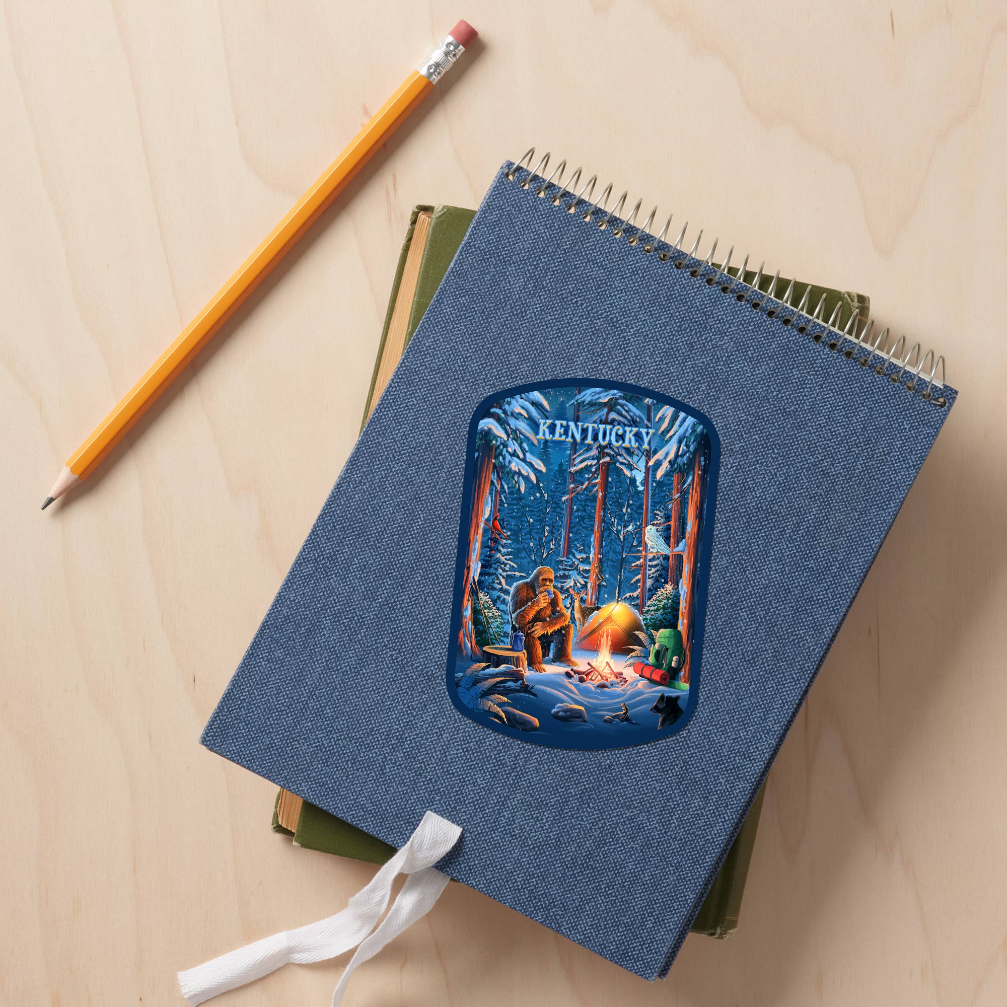 Lantern Press - Wholesale Sticker - STICKERS Kentucky, Inner Squatch, Camping Bigfoot11