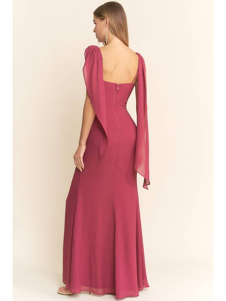 Maniju – Engroshandel Kjole - Dame – Maxi-kjole i glinsende georgette chiffon3