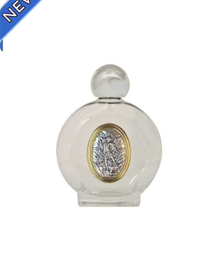 St. Michael Holy Water Bottle 3.25" for wholesale by Goldscheider of Vienna
