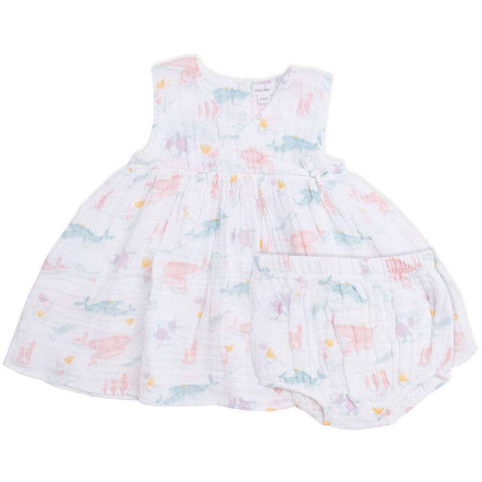 Kimono-Kleid und Musselin-Culotte aus Baumwolle für Babys und Kleinkinder 0-24 Monate für den Großhandel von Idea Gioconda