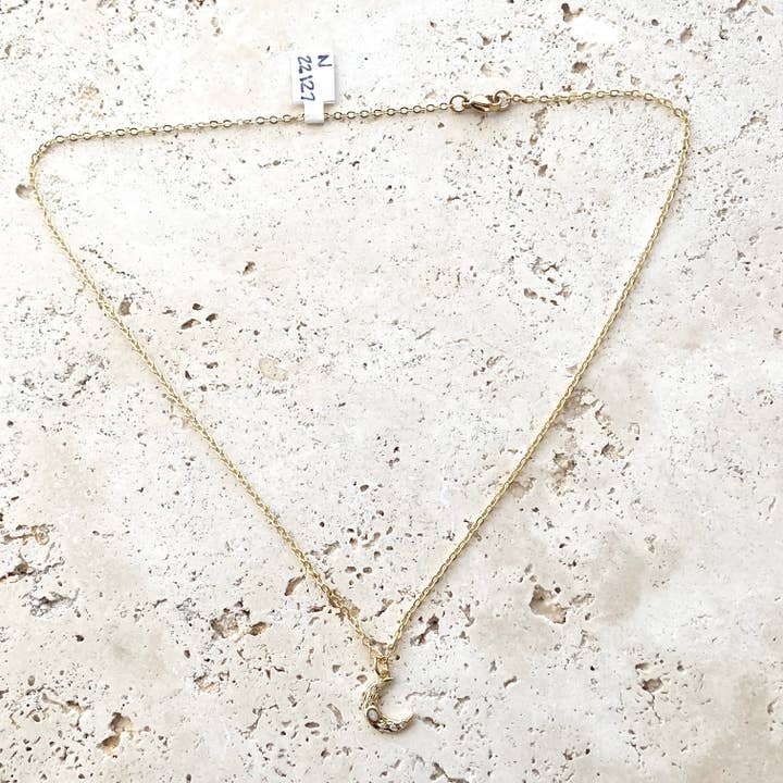 VB&CO Designs Handmade Jewelry - Wholesale Pendant/Charm Necklace - Opal moon dainty necklace
