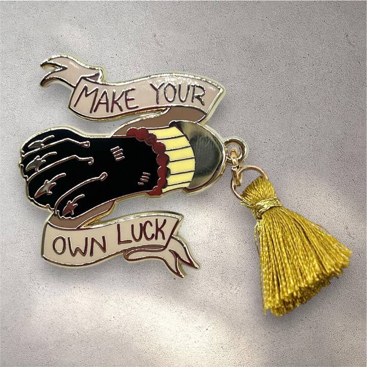 Rabbit's Foot "Make Your Own Luck" Enamel Pin for wholesale by Triclops Rabbit
