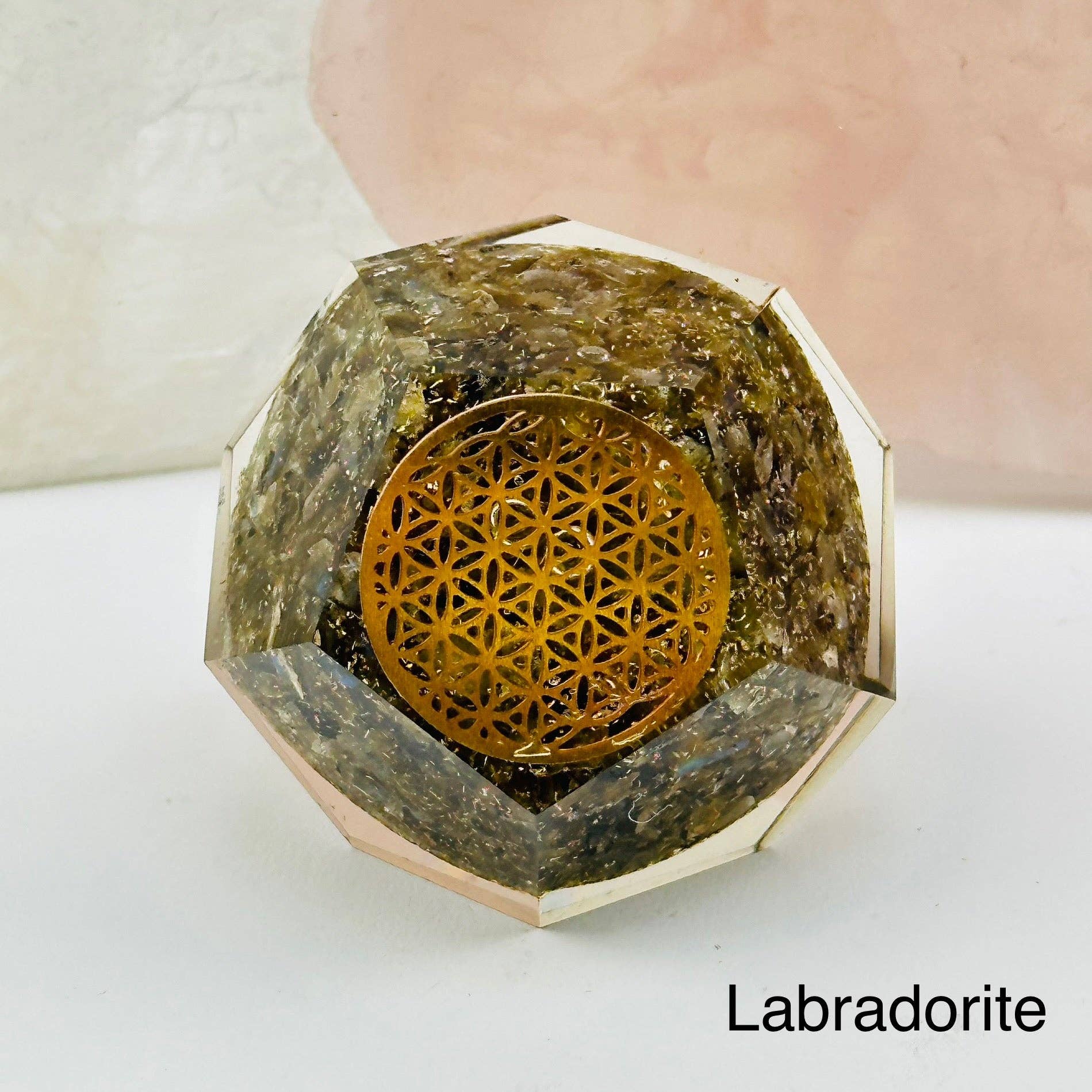 Rock Paradise – wholesale Spiritual stone/crystal – Crystal Orgone Dodecahedron with Flower of Life6