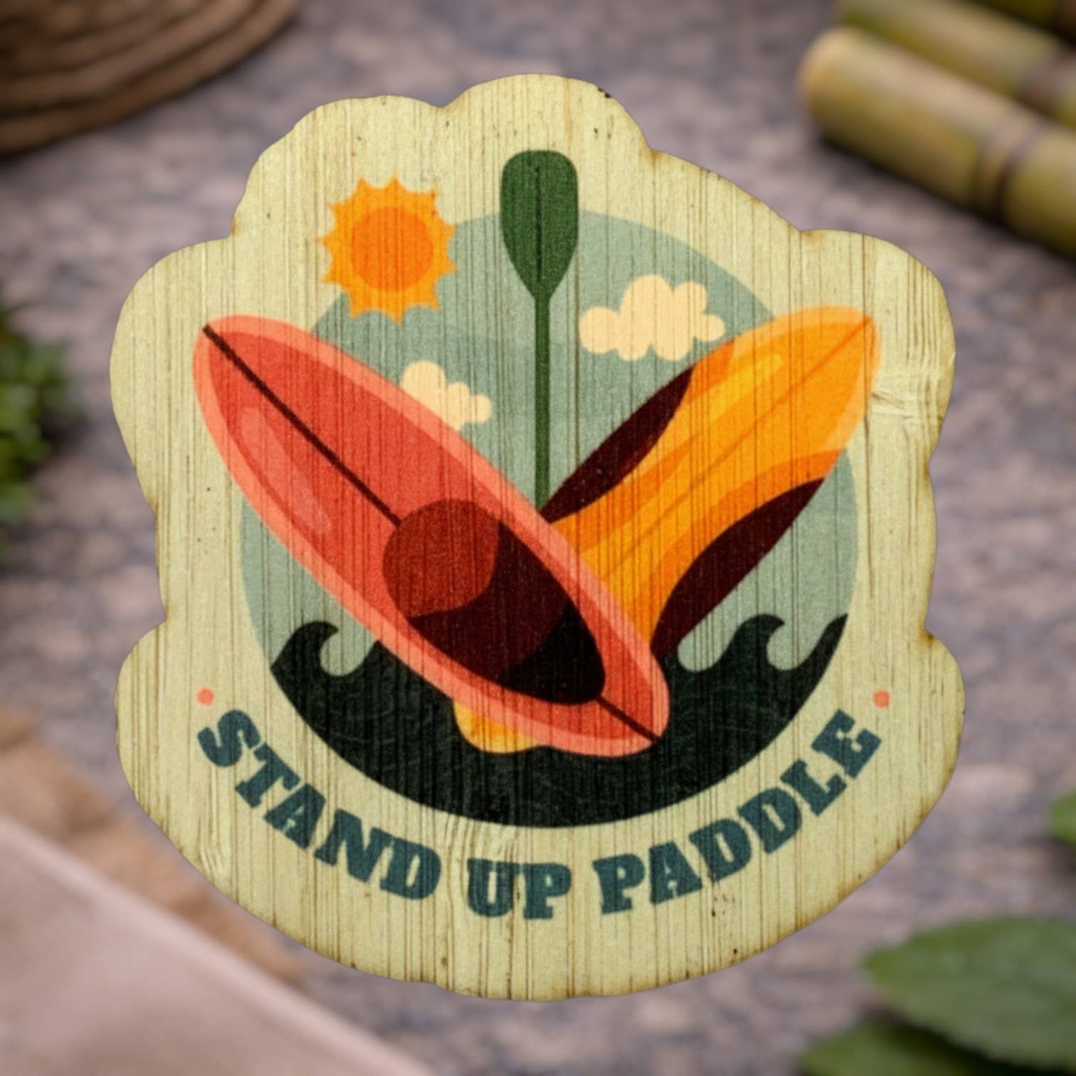 Bamboo Wood Stickers - Venta al por mayor Pegatina - Stand Up Paddle0
