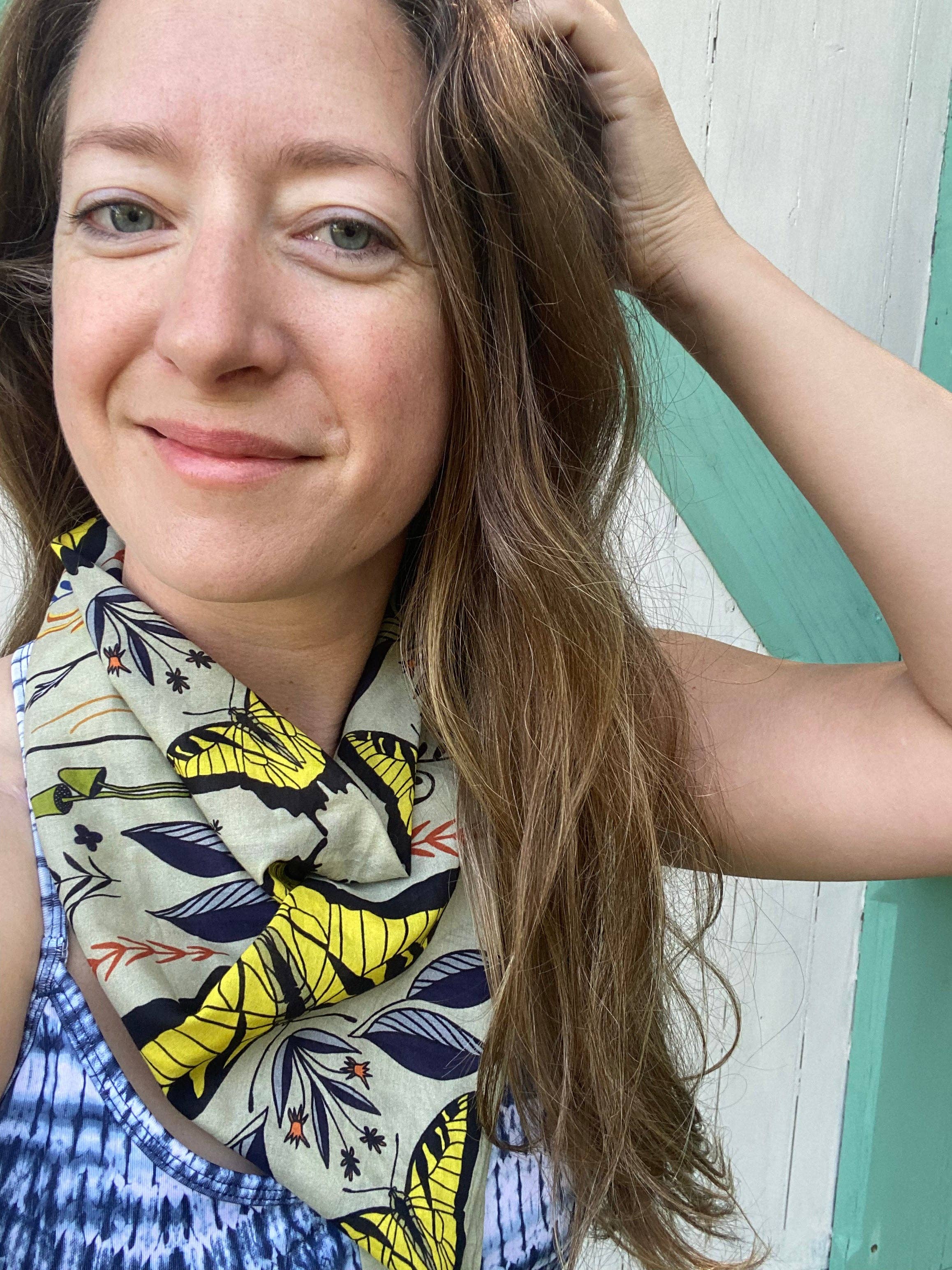 Jen Fox Studio - Wholesale Bandana - Women's - Swallowtail Butterfly Bandana in Organic Cotton3